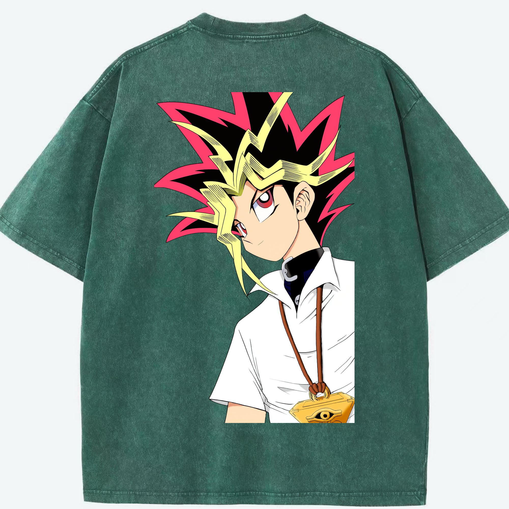（画像用） 遊☆戯☆王 Yu-Gi-Oh! 綿100% ヴィンテージ風 半袖Tシャツ（背面プリント）
